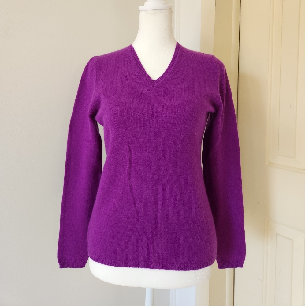 "Only Mine" Purple V-Neck Cashmere Sweater